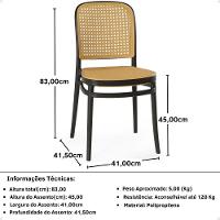 Conjunto Mesa De Jantar Redonda Eiffel Branca 90cm Com 4 Cadeiras Roma - Preta - 5