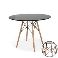 Conjunto Mesa De Jantar Redonda Eiffel Preta 100cm Com 4 Cadeiras Itália - Preto - 7