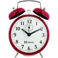Relógio Despertador Antigo Mecânico De Metal A Cordas Vermelho Herweg 220044 Único - 1