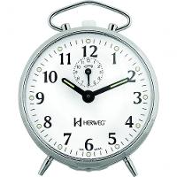 Relógio Despertador Mecânico A Cordas Cromado Herweg 221207 Único - 1