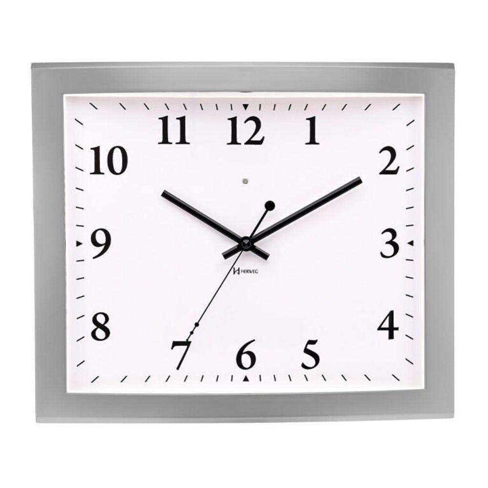 Relógio De Parede Herweg Com Iluminação Prata Metálico 6910 Único - 1