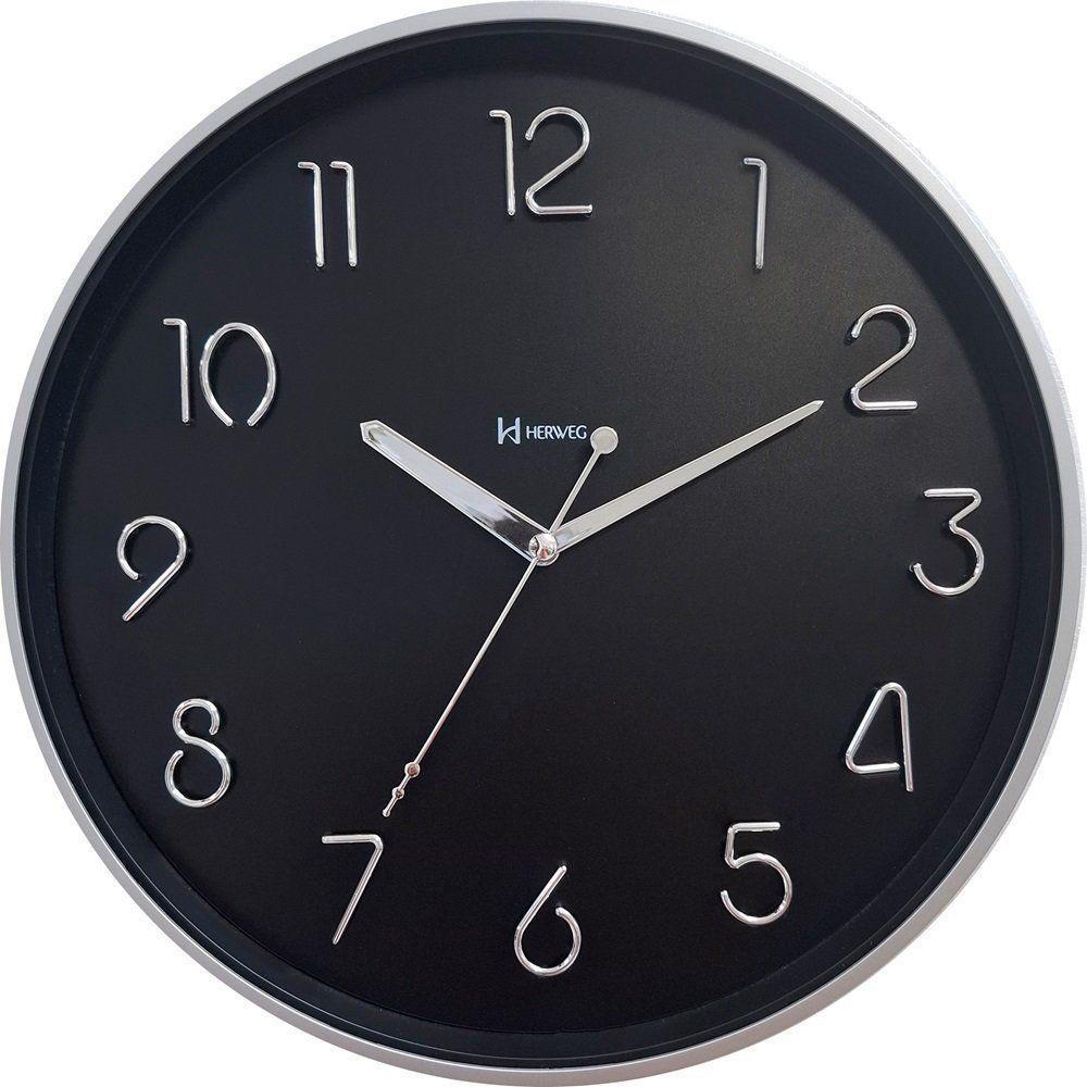 Relógio De Parede Prata Metálico Silencioso Herweg 685070 Único - 1