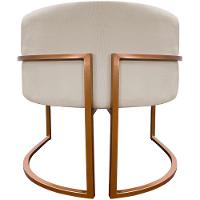 Kit 2 Poltronas Para Sala De Recepção Luna Suede Cores Base De Ferro Bronze - Bege, Suede - 3