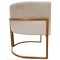 Kit 2 Poltronas Para Sala De Recepção Luna Suede Cores Base De Ferro Bronze - Bege, Suede - 8