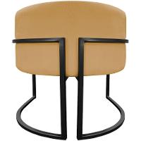 Kit 2 Poltronas Luna Suede Cores Base De Ferro Preta - Mostarda, Suede - 3