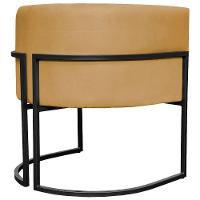 Kit 2 Poltronas Luna Suede Cores Base De Ferro Preta - Mostarda, Suede