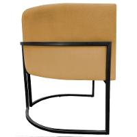 Kit 2 Poltronas Luna Suede Cores Base De Ferro Preta - Mostarda, Suede - 9