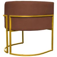 Kit 2 Poltronas Cadeira Para Sala De Luna Suede Cores Base Dourada - Terracota, Suede - 2