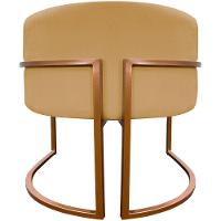 Kit 2 Poltronas Para Sala De Recepção Luna Suede Cores Base De Ferro Bronze - Mostarda, Suede - 3