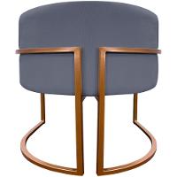 Kit 2 Poltronas Para Sala De Recepção Luna Suede Cores Base De Ferro Bronze - Cinza, Suede - 2