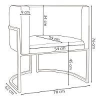 Kit 2 Poltronas Para Sala De Recepção Luna Suede Cores Base De Ferro Bronze - Amarelo, Suede - 2
