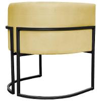 Kit 2 Poltronas Luna Suede Cores Base De Ferro Preta - Amarelo, Suede - 3