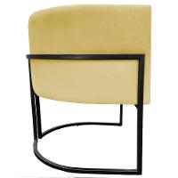 Kit 2 Poltronas Luna Suede Cores Base De Ferro Preta - Amarelo, Suede