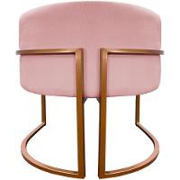 Kit 2 Poltronas Para Sala De Recepção Luna Suede Cores Base De Ferro Bronze - Rosê, Suede - 3