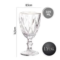 Jogo Jarra 1l Diamond Com 4 Taças De Vidro 325ml Fio De Ouro Borda Dourada água Suco Lyor - 3