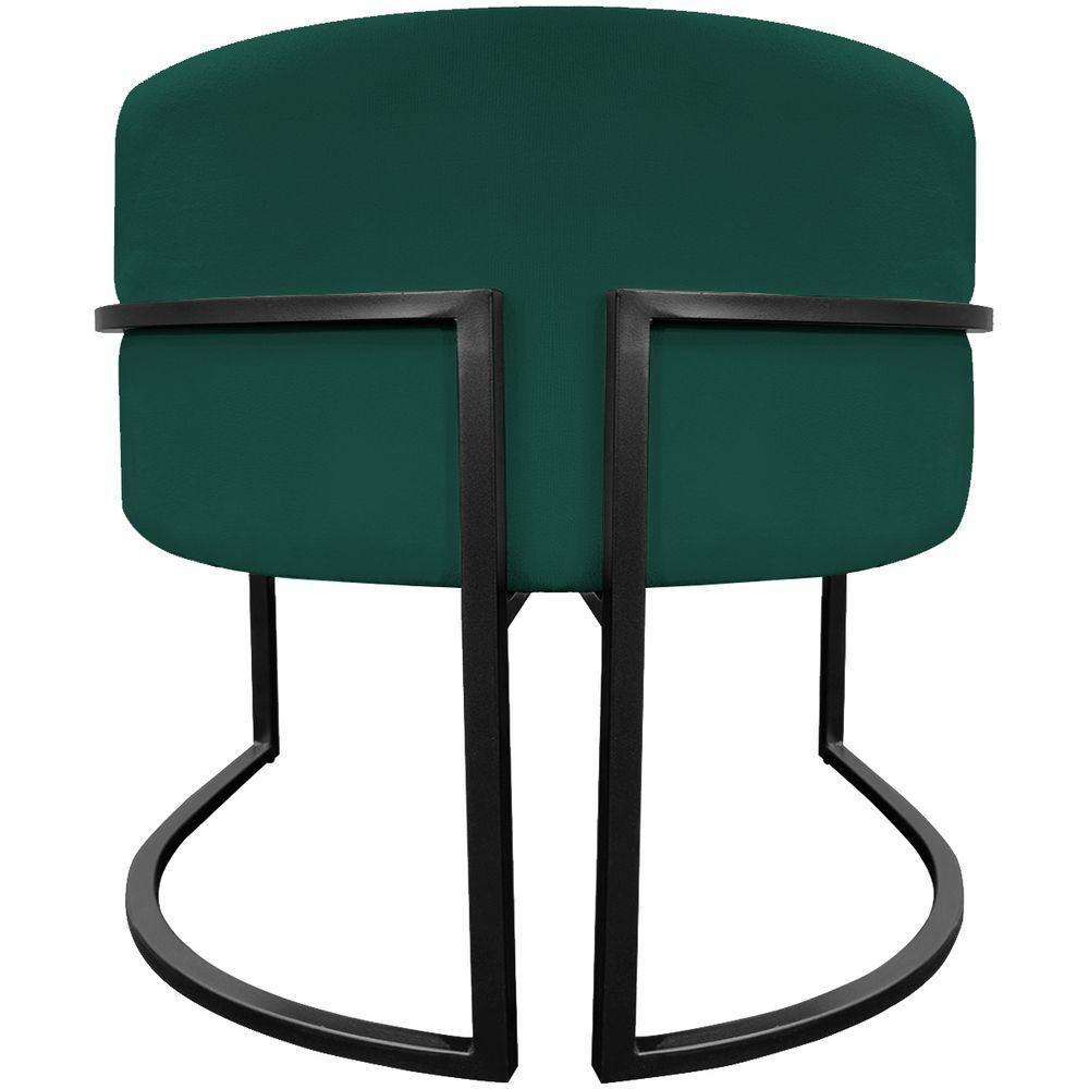 Kit 2 Poltronas Luna Suede Cores Base De Ferro Preta - Verde, Suede - 3