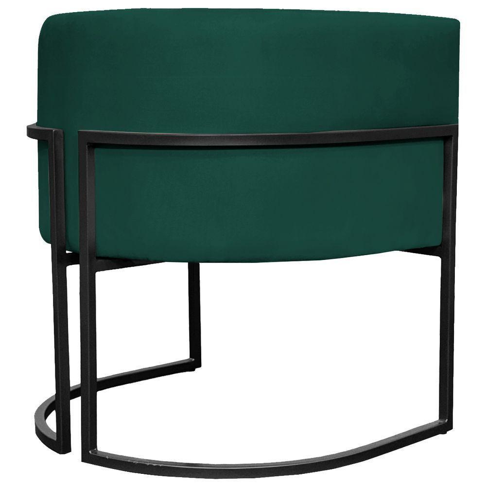 Kit 2 Poltronas Luna Suede Cores Base De Ferro Preta - Verde, Suede - 4