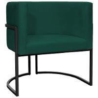 Kit 2 Poltronas Luna Suede Cores Base De Ferro Preta - Verde, Suede - 6