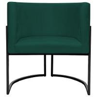 Kit 2 Poltronas Luna Suede Cores Base De Ferro Preta - Verde, Suede - 7
