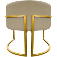 Kit 2 Poltronas Cadeira Para Sala De Luna Suede Cores Base Dourada - Nude, Suede - 3