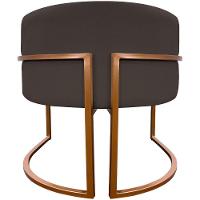 Kit 2 Poltronas Para Sala De Recepção Luna Suede Cores Base De Ferro Bronze - Marrom, Suede - 3