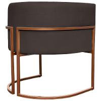 Kit 2 Poltronas Para Sala De Recepção Luna Suede Cores Base De Ferro Bronze - Marrom, Suede