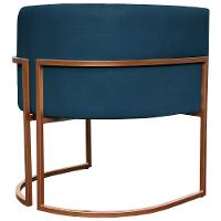 Kit 2 Poltronas Para Sala De Recepção Luna Suede Cores Base De Ferro Bronze - Azul-marinho, Suede