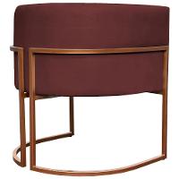 Kit 2 Poltronas Para Sala De Recepção Luna Suede Cores Base De Ferro Bronze - Bordô, Suede