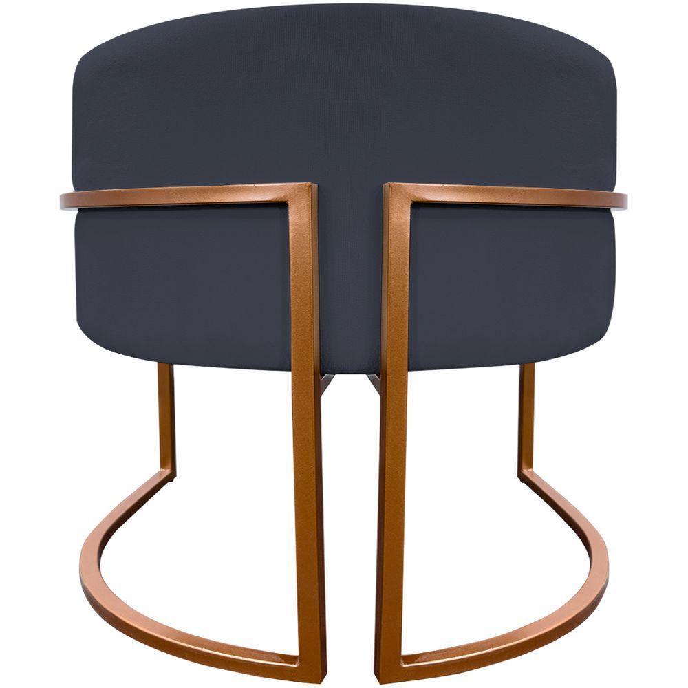 Kit 2 Poltronas Para Sala De Recepção Luna Suede Cores Base De Ferro Bronze - Preto, Suede - 4