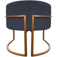 Kit 2 Poltronas Para Sala De Recepção Luna Suede Cores Base De Ferro Bronze - Preto, Suede