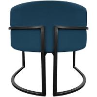 Kit 2 Poltronas Luna Suede Cores Base De Ferro Preta - Azul-marinho, Suede - 3