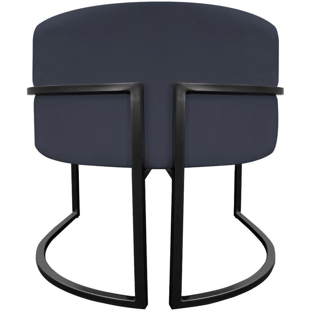 Kit 2 Poltronas Luna Suede Cores Base De Ferro Preta - Preto, Suede - 3