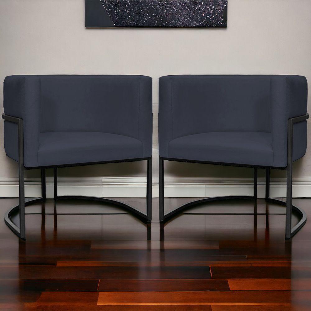 Kit 2 Poltronas Luna Suede Cores Base De Ferro Preta - Preto, Suede - 7