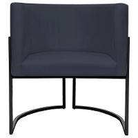 Kit 2 Poltronas Luna Suede Cores Base De Ferro Preta - Preto, Suede - 6