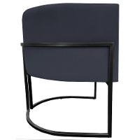 Kit 2 Poltronas Luna Suede Cores Base De Ferro Preta - Preto, Suede - 8