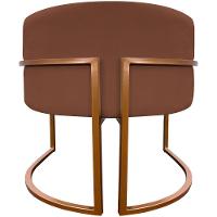 Kit 2 Poltronas Para Sala De Recepção Luna Suede Cores Base De Ferro Bronze - Terracota, Suede - 3