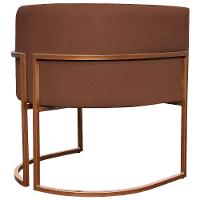 Kit 2 Poltronas Para Sala De Recepção Luna Suede Cores Base De Ferro Bronze - Terracota, Suede