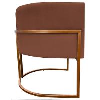 Kit 2 Poltronas Para Sala De Recepção Luna Suede Cores Base De Ferro Bronze - Terracota, Suede - 9