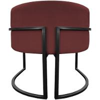 Kit 2 Poltronas Luna Suede Cores Base De Ferro Preta - Bordô, Suede - 3