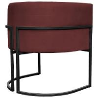 Kit 2 Poltronas Luna Suede Cores Base De Ferro Preta - Bordô, Suede