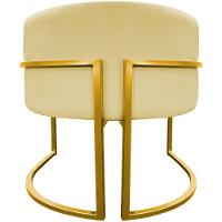 Kit 2 Poltronas Cadeira Para Sala De Luna Suede Cores Base Dourada - Amarelo, Suede - 3