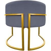 Kit 2 Poltronas Cadeira Para Sala De Luna Suede Cores Base Dourada - Cinza, Suede - 3