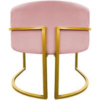 Kit 2 Poltronas Cadeira Para Sala De Luna Suede Cores Base Dourada - Rosê, Suede - 3