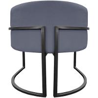 Kit 2 Poltronas Luna Suede Cores Base De Ferro Preta - Cinza, Suede - 2