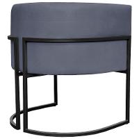 Kit 2 Poltronas Luna Suede Cores Base De Ferro Preta - Cinza, Suede - 3