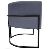 Kit 2 Poltronas Luna Suede Cores Base De Ferro Preta - Cinza, Suede