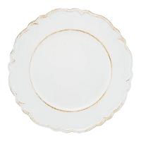 Jogo 6 Sousplat Redondo Patinado Plástico Moon Branco Lyor 33cm - 6