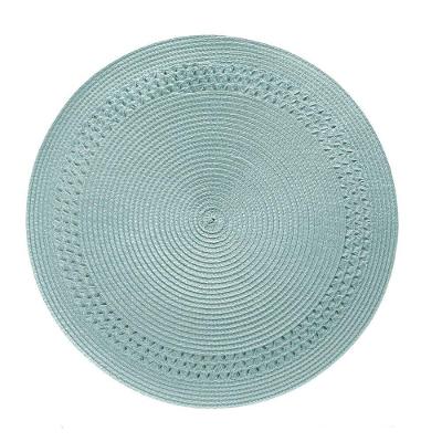 Kit 6 Lugar Americano Sousplat Poliester Verde Royal 38cm