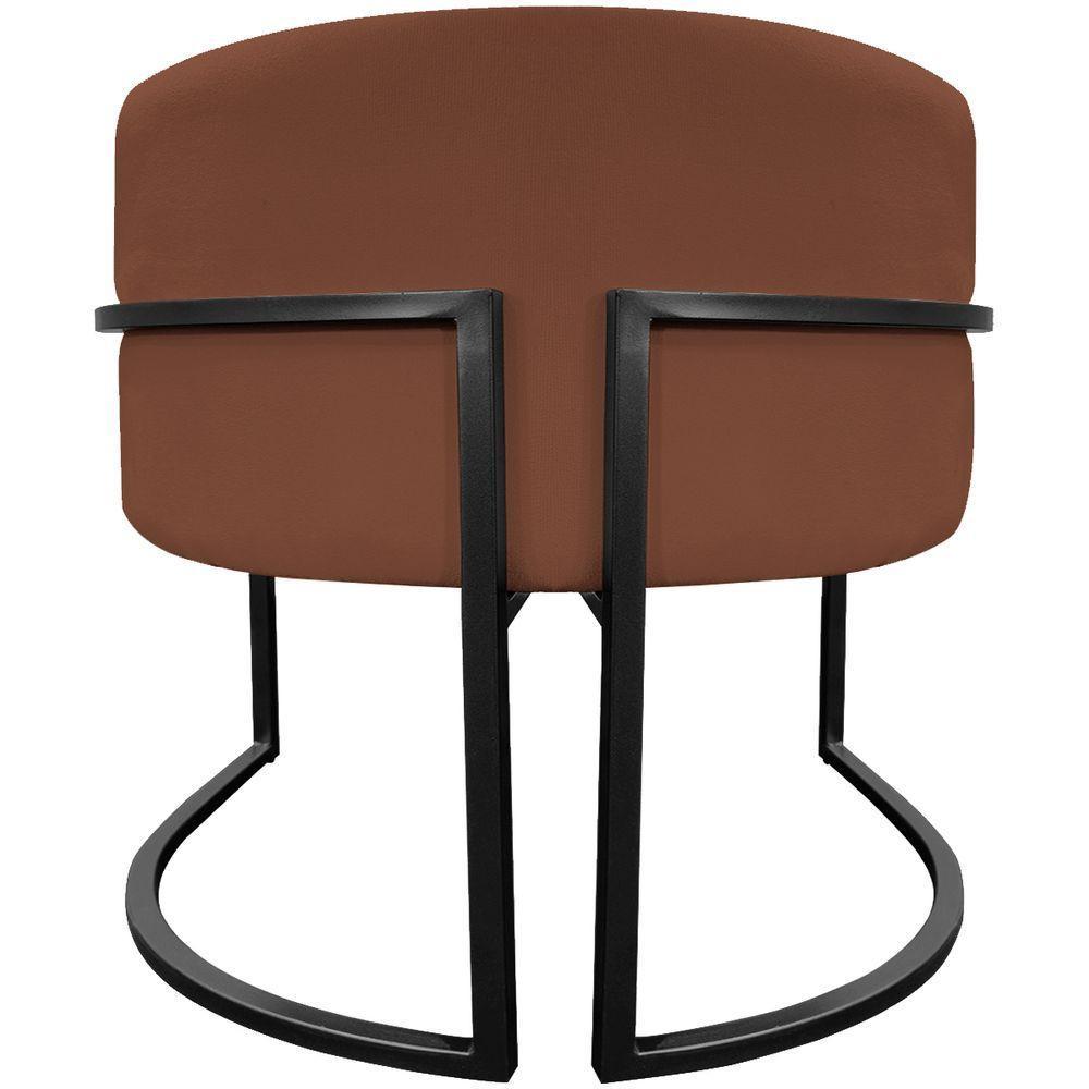 Kit 2 Poltronas Luna Suede Cores Base De Ferro Preta - Terracota, Suede - 3