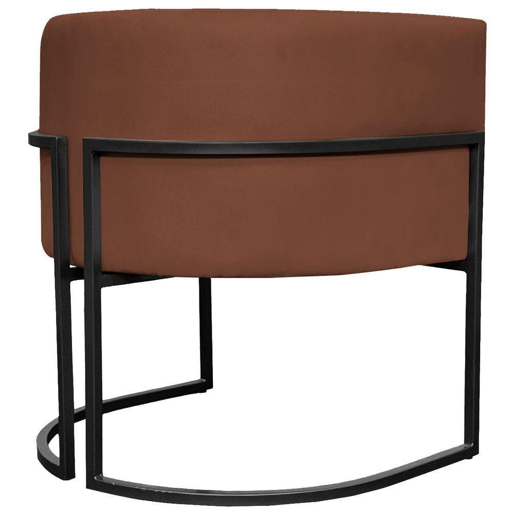 Kit 2 Poltronas Luna Suede Cores Base De Ferro Preta - Terracota, Suede - 9
